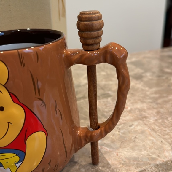 Disney Parks Winnie the Pooh Mug with Honey Dipper - Picture 4 of 8